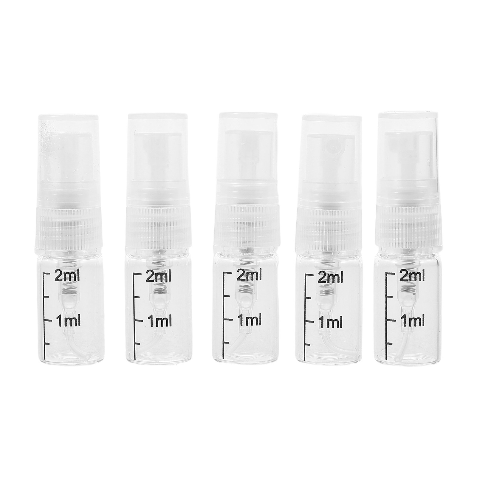 Misting Bottle Fine - Набор из 5 прозрачных стеклянных портативных